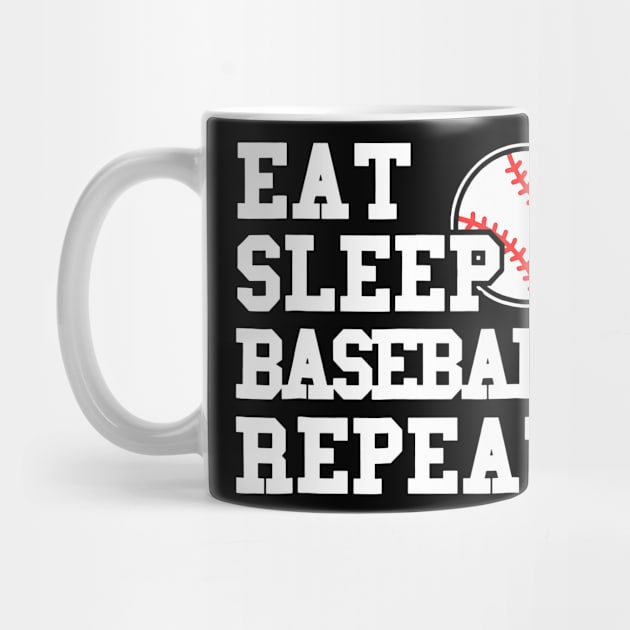 Eat Sleep Baseball Repeat Funny Baseball Player by Vigo